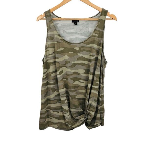Torrid camo green Cupro Knot Front Tank size 1x - Picture 3 of 7
